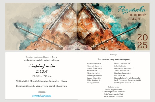 Hudobný salón 2025 v podkroví ZUŠ M.Sch.Trnavského